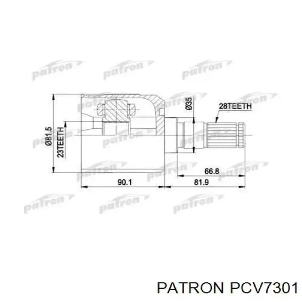ШРУС внутрішній, передній, лівий Mazda G56022620 ціна, від 37.17 USD