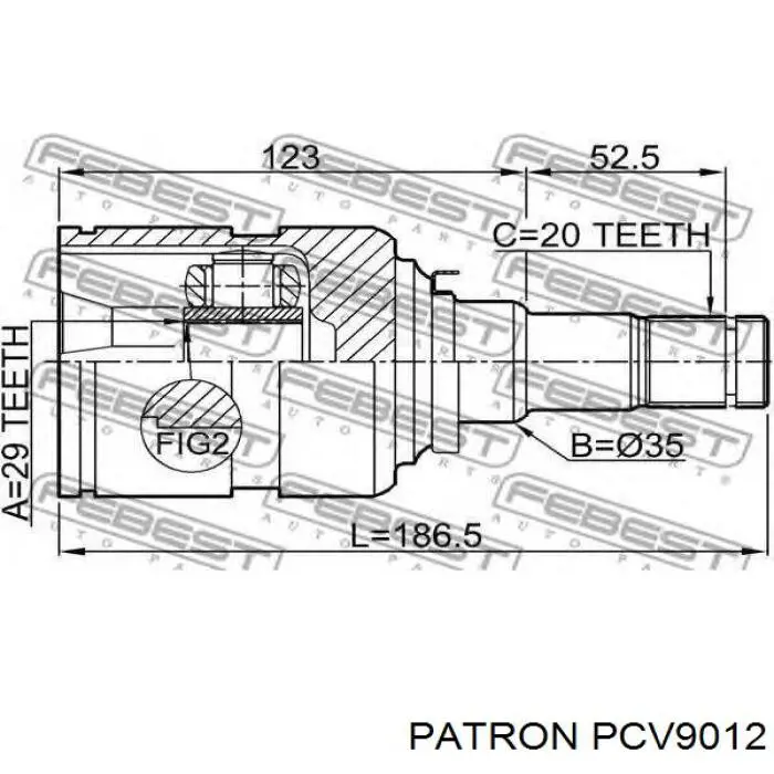 Купити PCV9012 Patron Шарнір приводу зовнішній