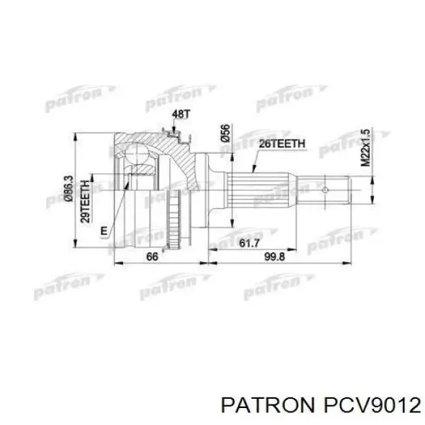 Купити PCV9012 Patron Шарнір приводу зовнішній