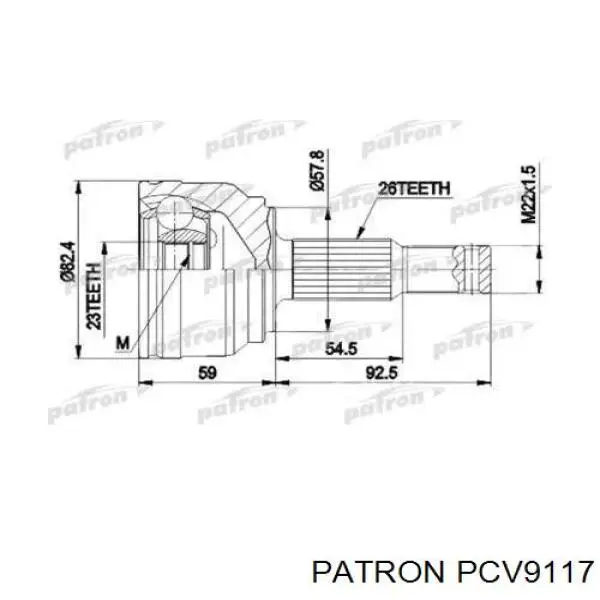 ШРУС наружный PATRON PCV9117
