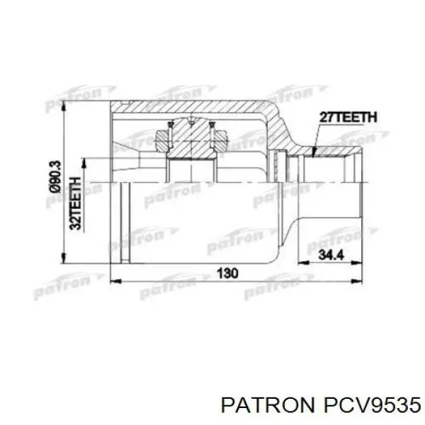PCV9535 Patron ШРКШ внутрішній, передній