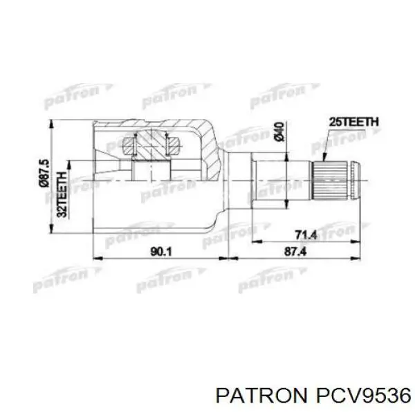 PCV9536 Patron ШРКШ внутрішній, передній, лівий