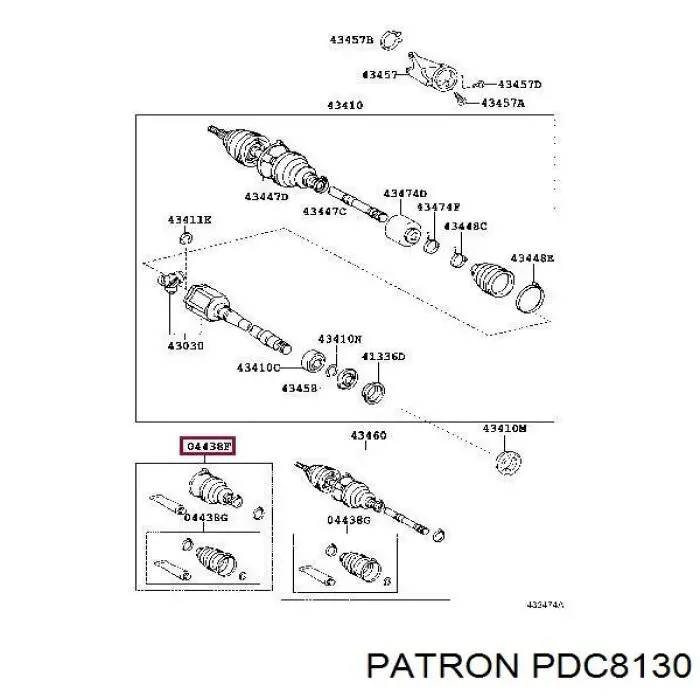 Пильник ШРУСа внутрішній, правий PDC8130 Patron