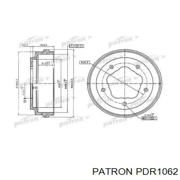 PDR1062 Patron Барабан гальмівний задній