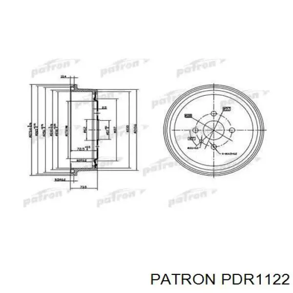 Барабан гальмівний задній PDR1122 Patron