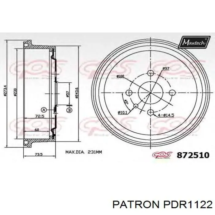 Барабан гальмівний задній 90135264 Opel