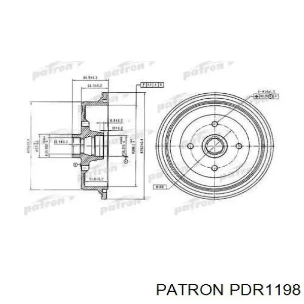 Купити PDR1198 Patron Барабан гальмівний задній