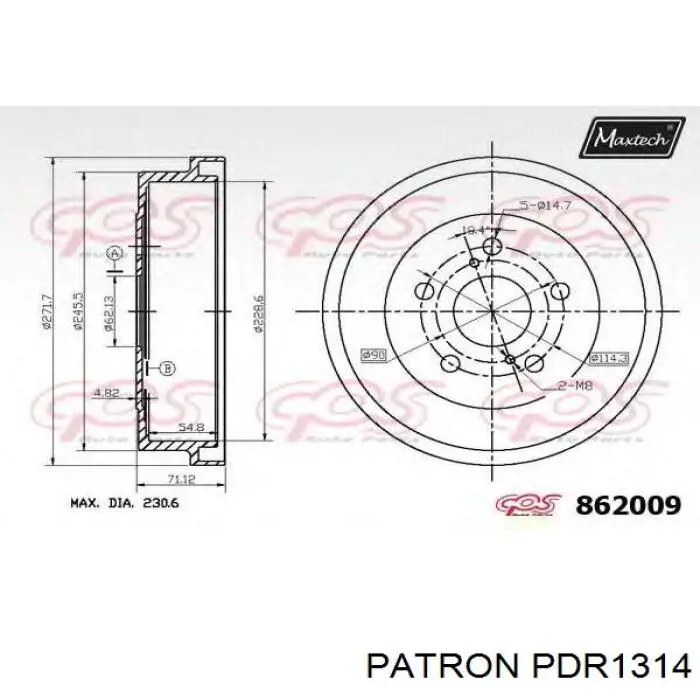 Барабан гальмівний задній Toyota 4243133020
