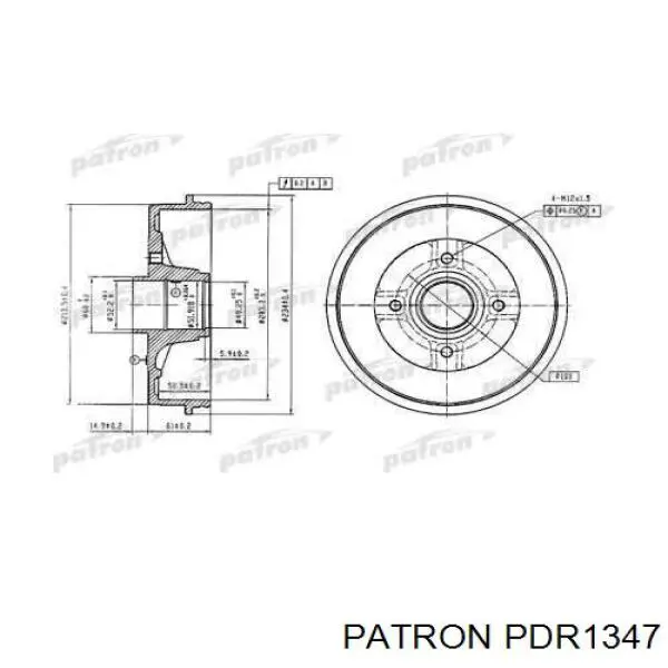 PDR1347 Patron Барабан гальмівний задній