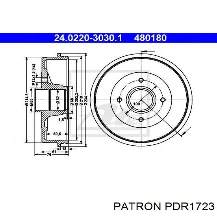 4063500200 JP Group Барабан гальмівний задній