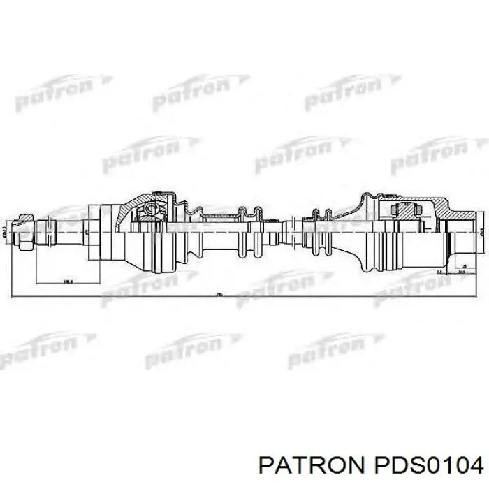 Піввісь (привід) передня, ліва PDS0104 Patron