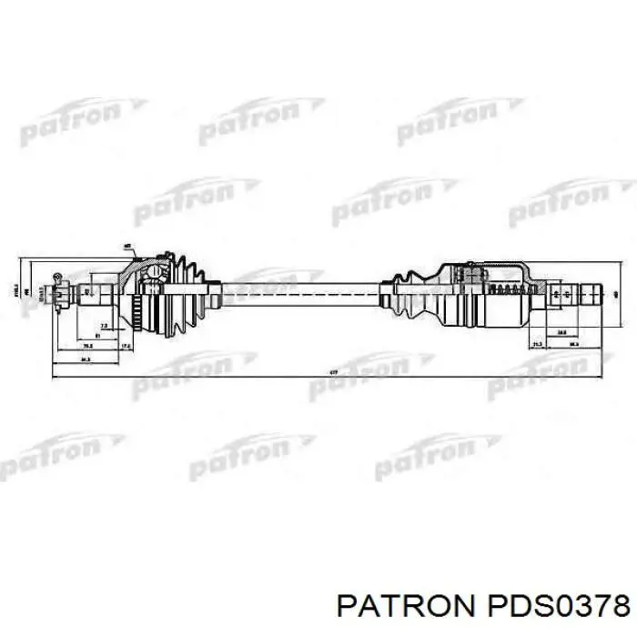 Піввісь (привід) передня, права PDS0378 Patron