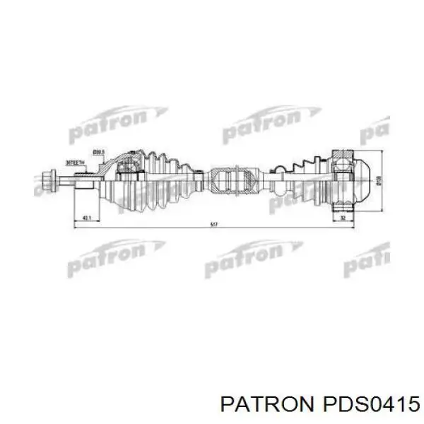 Піввісь (привід) передня, ліва PDS0415 Patron