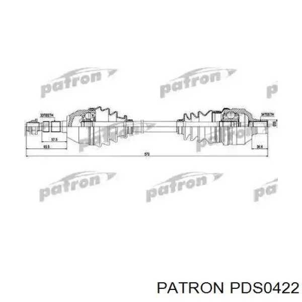 Піввісь (привід) передня, права PDS0422 Patron