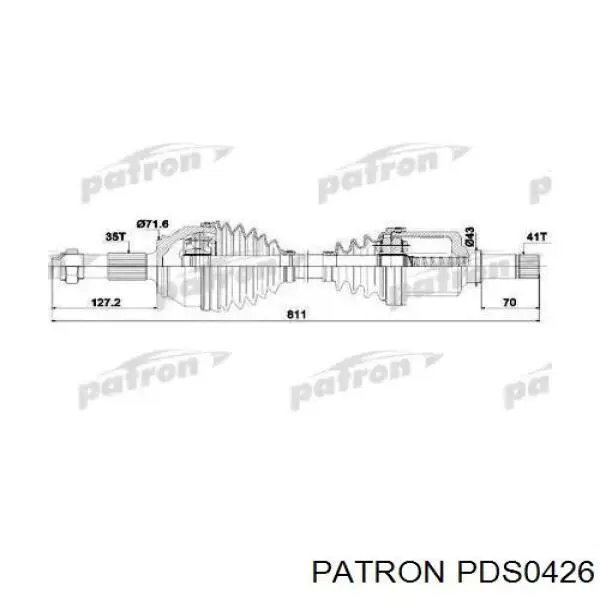 Піввісь (привід) передня, ліва PDS0426 Patron