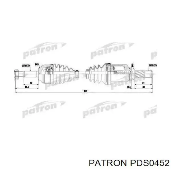 Піввісь (привід) передня, ліва PDS0452 Patron