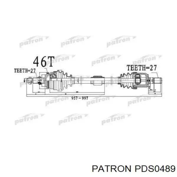 Піввісь (привід) передня, права PDS0489 Patron