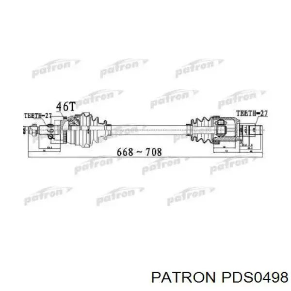 Привід передній лівий GSP 224264 ціна, від 109.14 USD