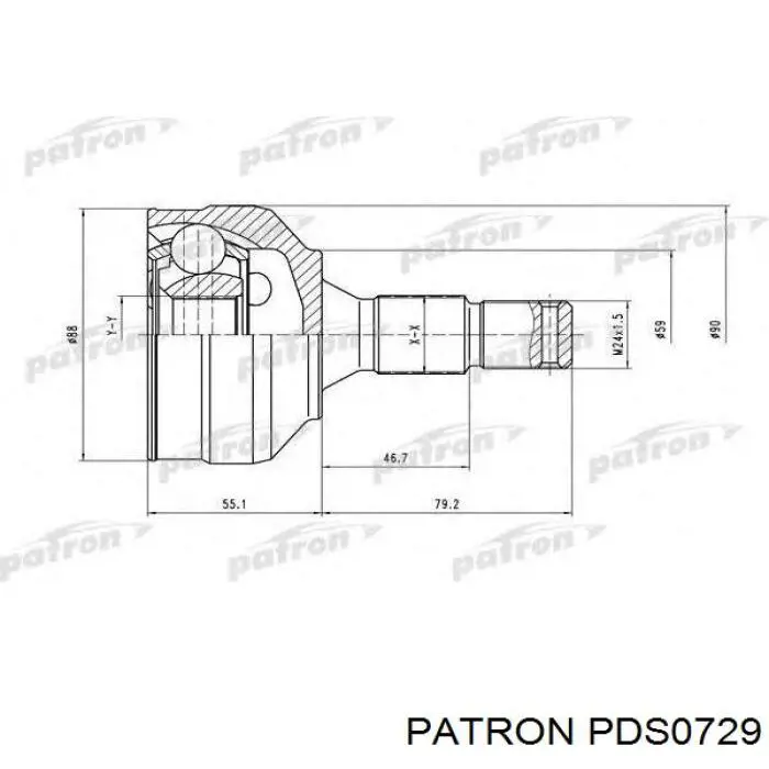 Піввісь (привід) передня, права 00003273AH Peugeot/Citroen