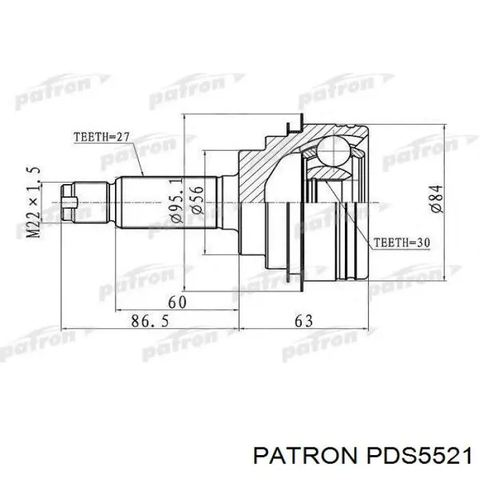Вісь передня Patron PDS5521 ціна, від 100.75 USD