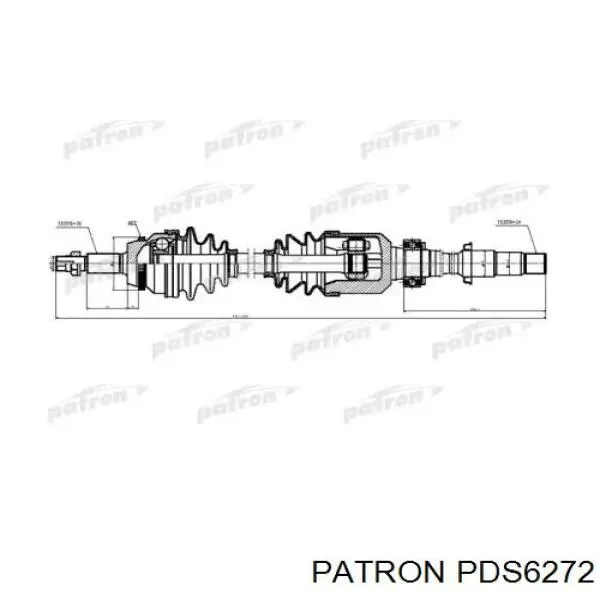 Піввісь (привід) передня, права XX434100W100 Market (OEM)