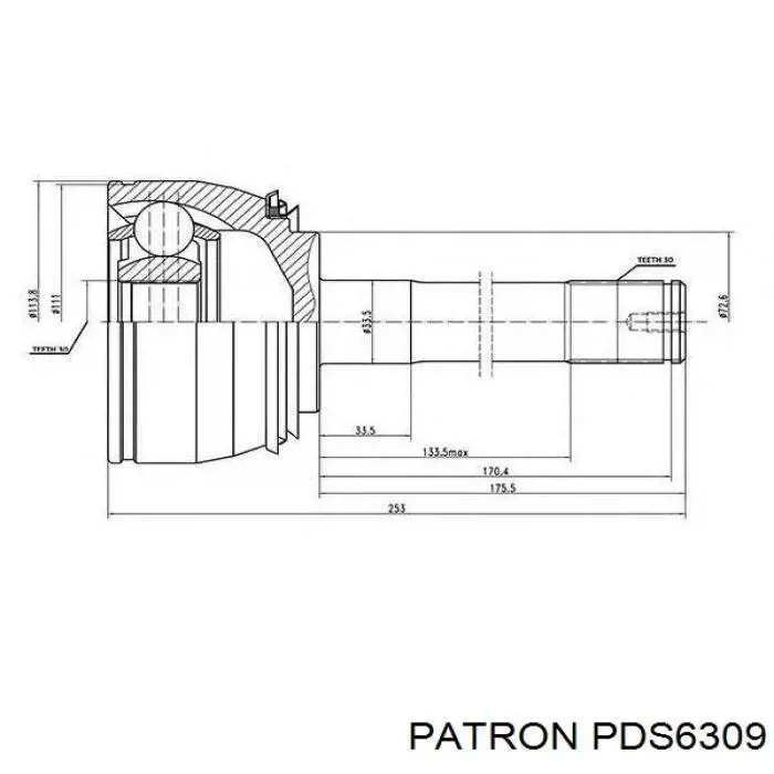 Піввісь (привід) передня IK4343060020 Market (OEM)