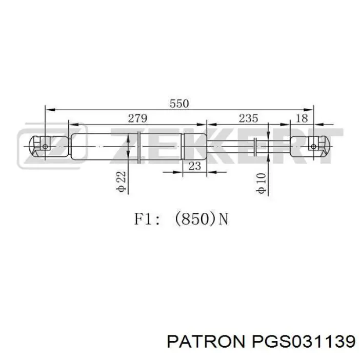 Купити ZS09145 Japan Parts Амортизатор двері багажника