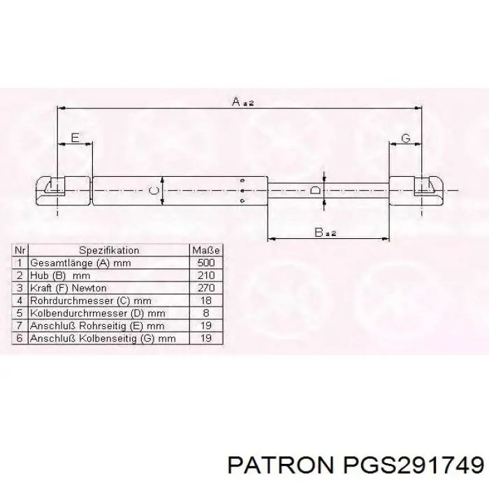 Амортизатор кришки багажника Japan Parts ZS02035