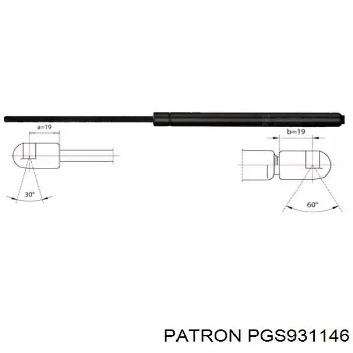 Амортизатор кришки багажника/ двері 3/5-ї задньої PGS931146 Patron