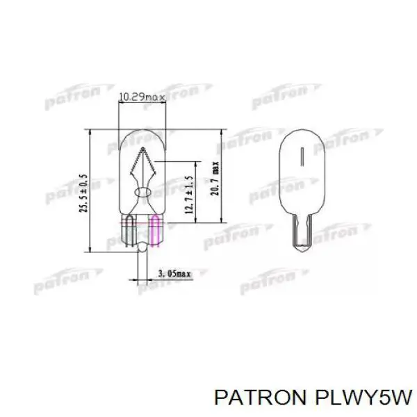 Лампочка переднього габариту WY5WH Signeda