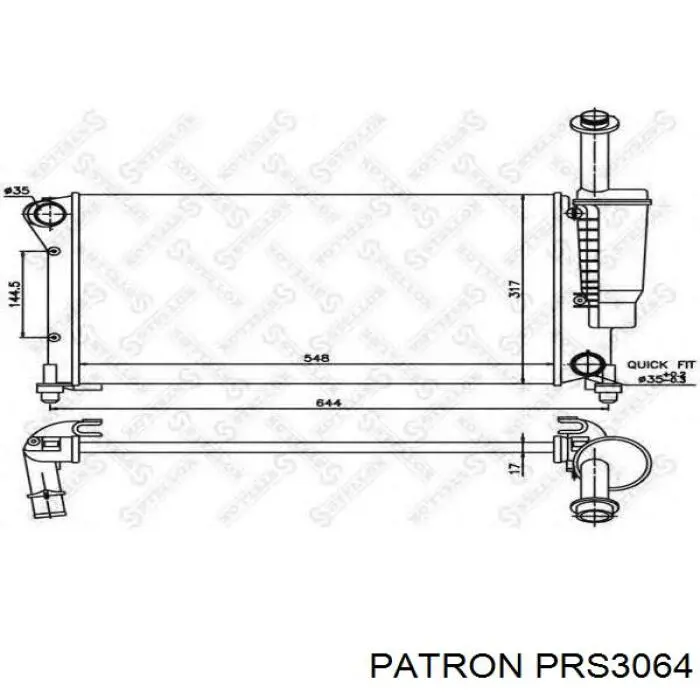 PRS3064 Patron радіатор охолодження двигуна
