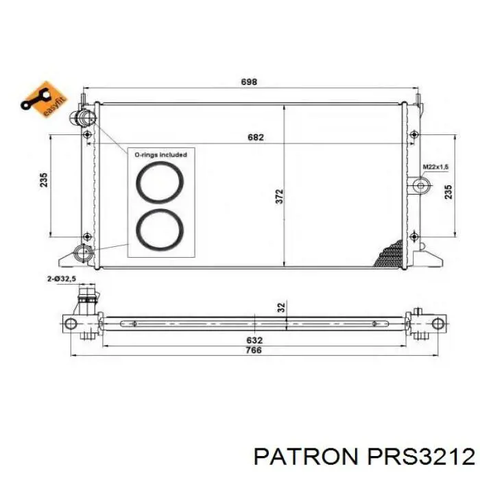 3240084 Polcar Радіатор охолодження двигуна