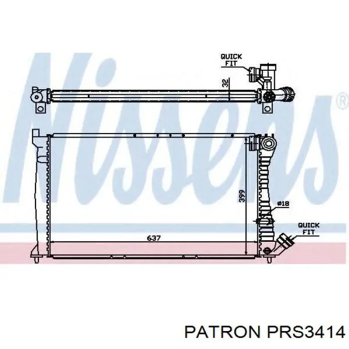 Радіатор охолодження двигуна PRS3414 Patron