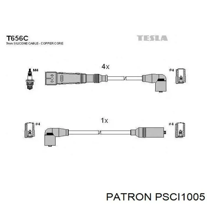 Дріт високовольтний, комплект PSCI1005 Patron