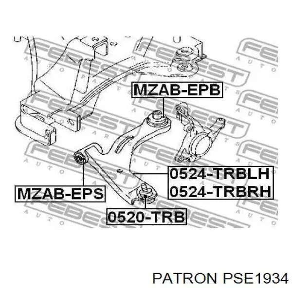 Купити E11228460 Mazda Сайлентблок заднього важеля, передній