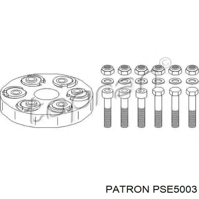 Муфта кардана еластична, передня Patron PSE5003 ціна, від 50.33 USD