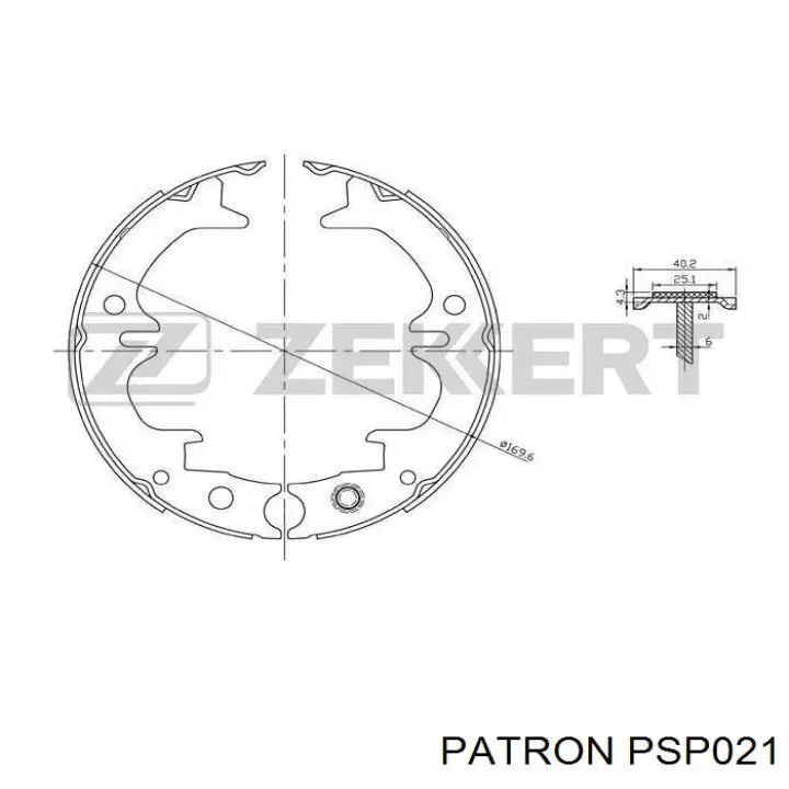 Колодки ручника/стоянкового гальма PSP021 Patron