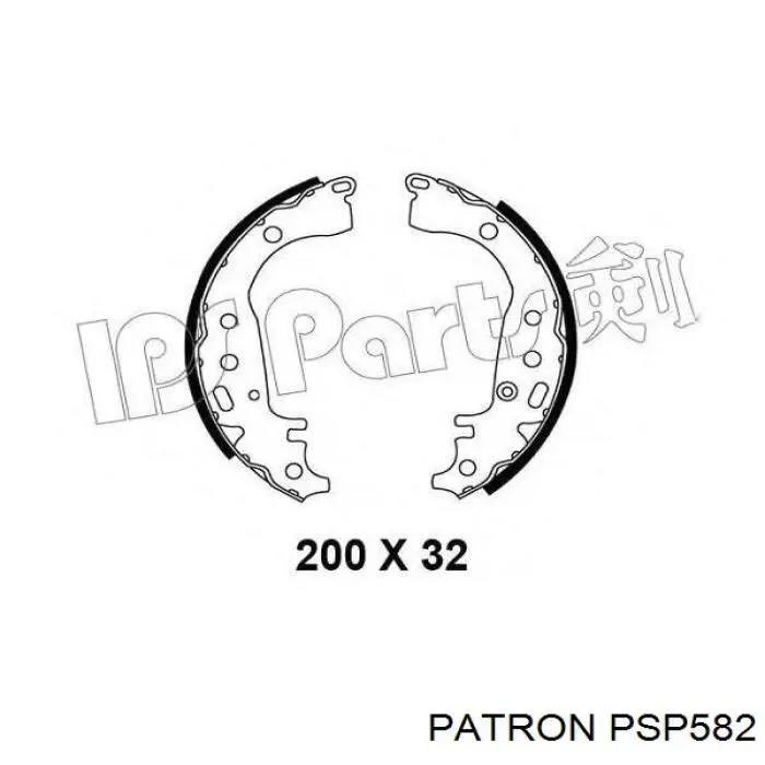 PSP582 Patron Колодки гальмівні задні, барабанні