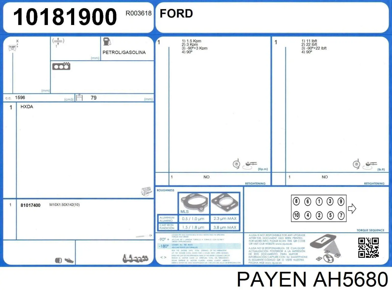 1319733 Ford прокладка головки блока циліндрів (гбц)