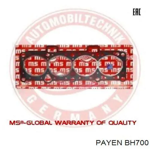 BH700 Payen прокладка головки блока циліндрів (гбц)