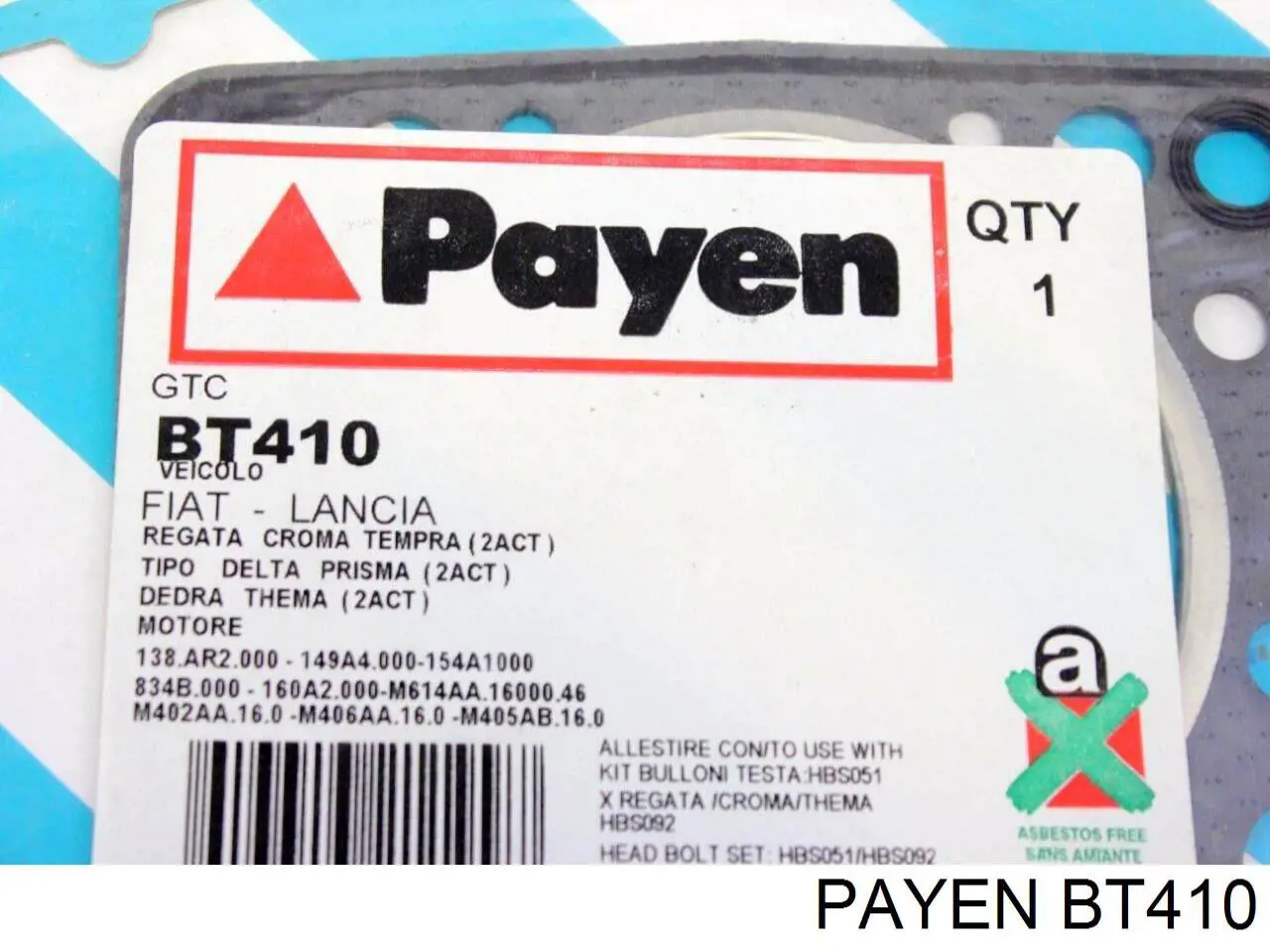 BT410 Payen прокладка головки блока циліндрів (гбц)