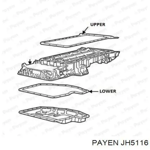 JH5116 Payen прокладка піддону картера двигуна, нижня