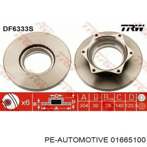 01665100 PE Automotive Дискові гальма
