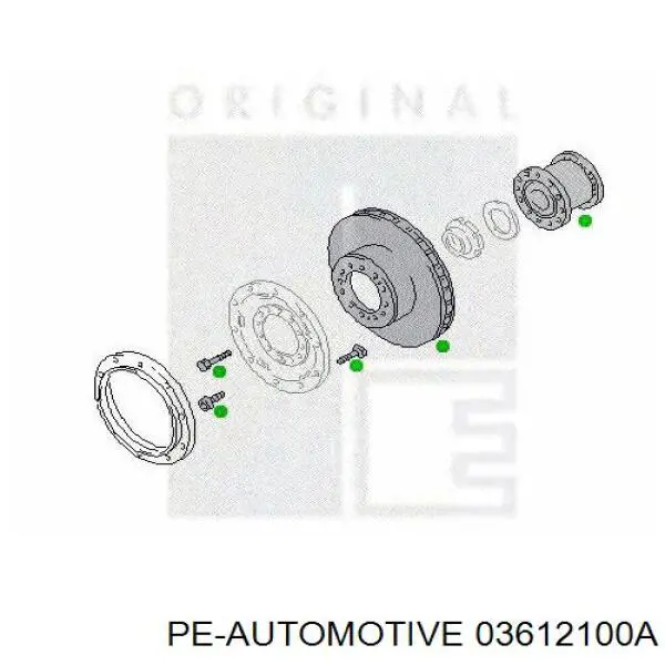 Диск гальмівний передній 03612100A PE Automotive