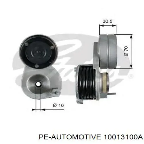 Натягувач приводного ременя PE Automotive 10013100A ціна, від 43.74 USD