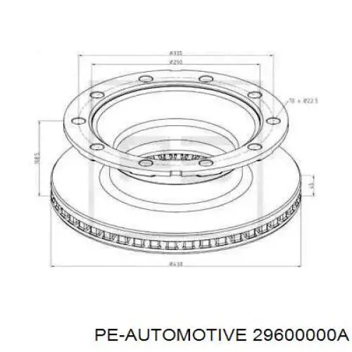 Задні дискові гальма PE Automotive 29600000A ціна, від 167.65 USD