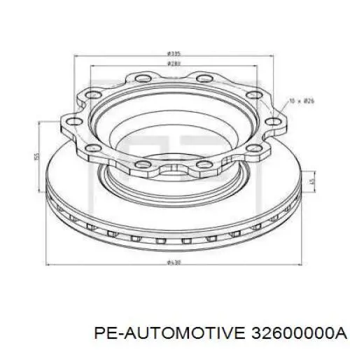 Задні дискові гальма PE Automotive 32600000 ціна, від 150.62 USD