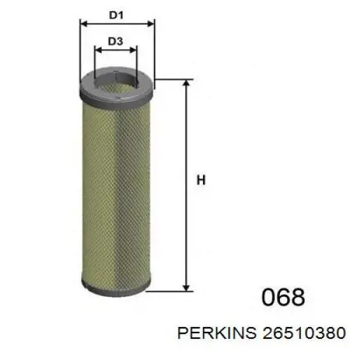 Фільтр повітряний 3EC0255110 Komatsu