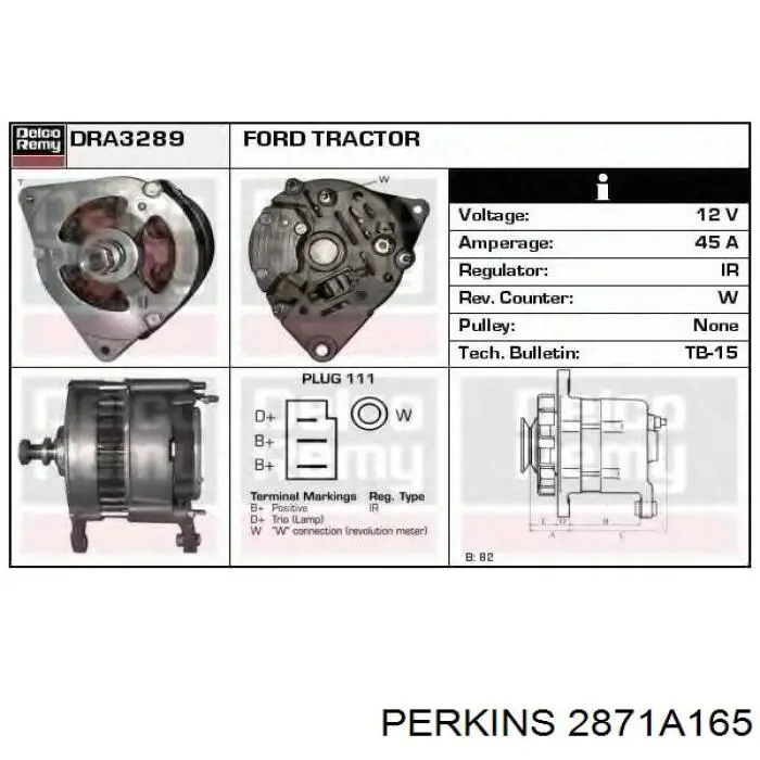 Купити 2871A165 Perkins Генератор