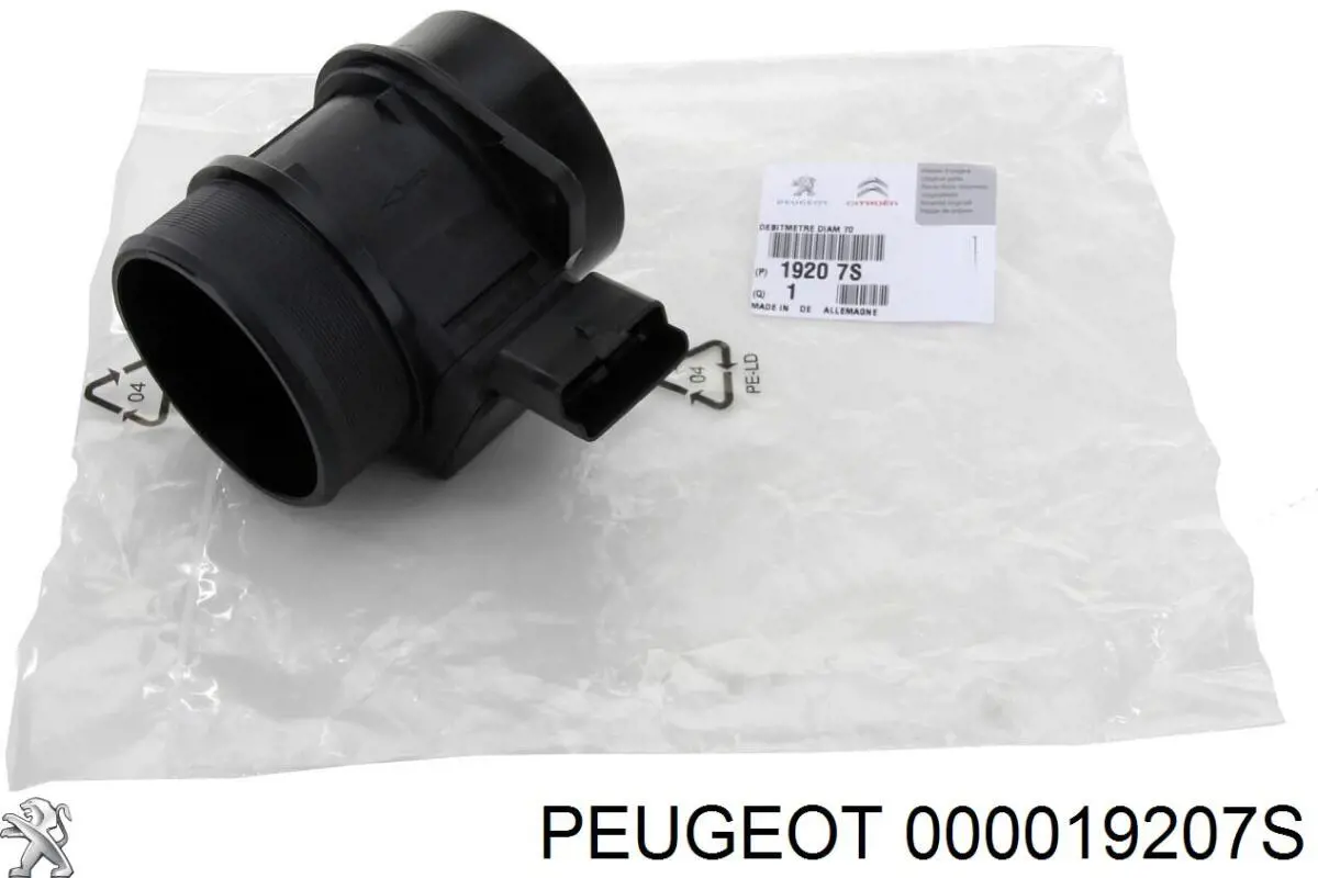 000019207S Peugeot/Citroen датчик потоку (витрати повітря, витратомір MAF - (Mass Airflow))